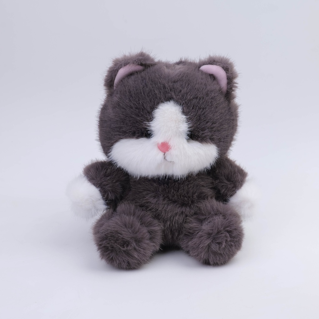 Golden Marten Grey Sitting Cat Plush Doll - 20CM