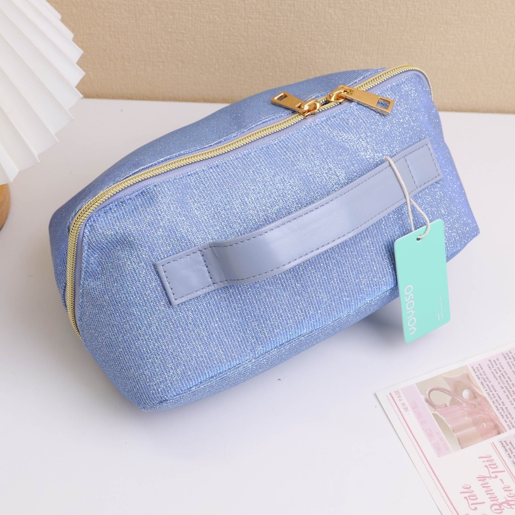 Sparkly Shell Makeup Bag - Blue