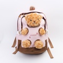 Stereoscopic Detachable Bear Backpack - Pink