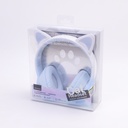 CA-045 Space Cat's Paw LED Light Headband Bluetooth Headset Blue