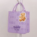 TEDDY ISLAND series Shoulder Tote Bag -Purple