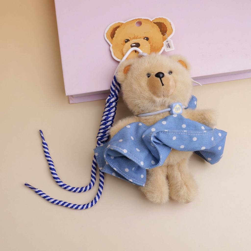 TEDDY ISLAND Series Bow Tie Plush Key Ring