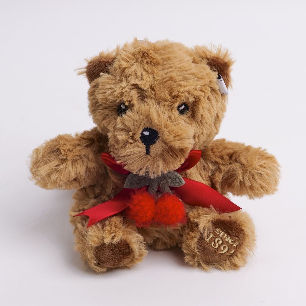 TEDDY ISLAND Series Bow & Cherry Plush Keychain
