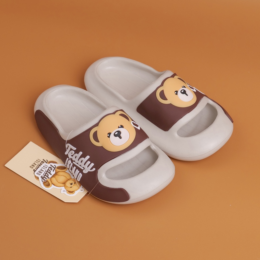 TEDDY ISLAND Series Children's Slippers Black Size 200