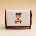TEDDY ISLAND Series Small Tri-fold Wallet -Red