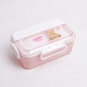 TEDDY ISLAND Lunch Box - 2-Layer 1500ml Pink