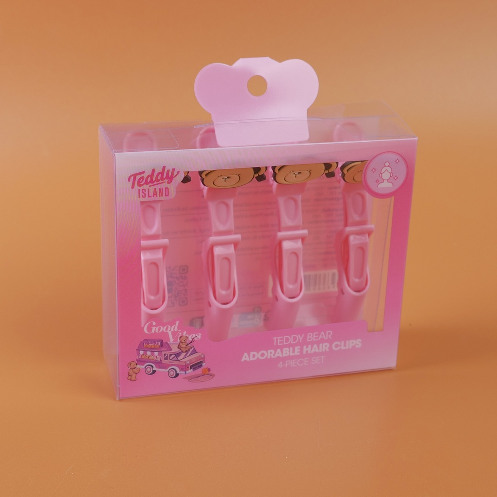 TEDDY ISLAND Series Teddy Bear Cute Hairpin 4pcs