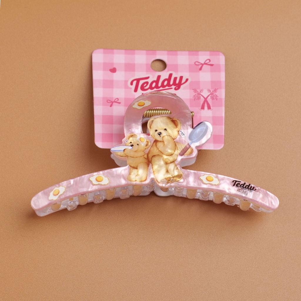 TEDDY ISLAND Series Playful Crisscross Acrylic Hair Claw