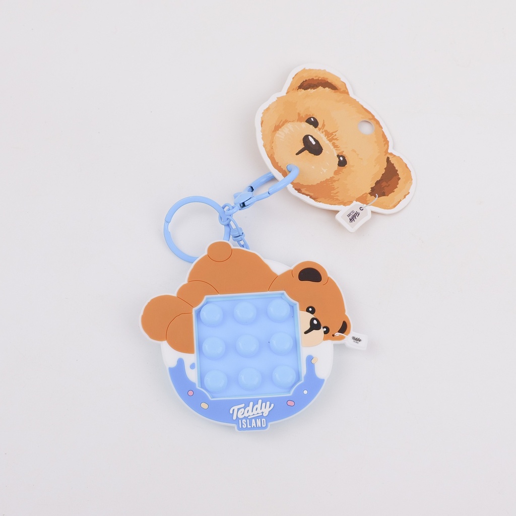 TEDDY ISLAND Series Squeeze Toy Keychain - Blue