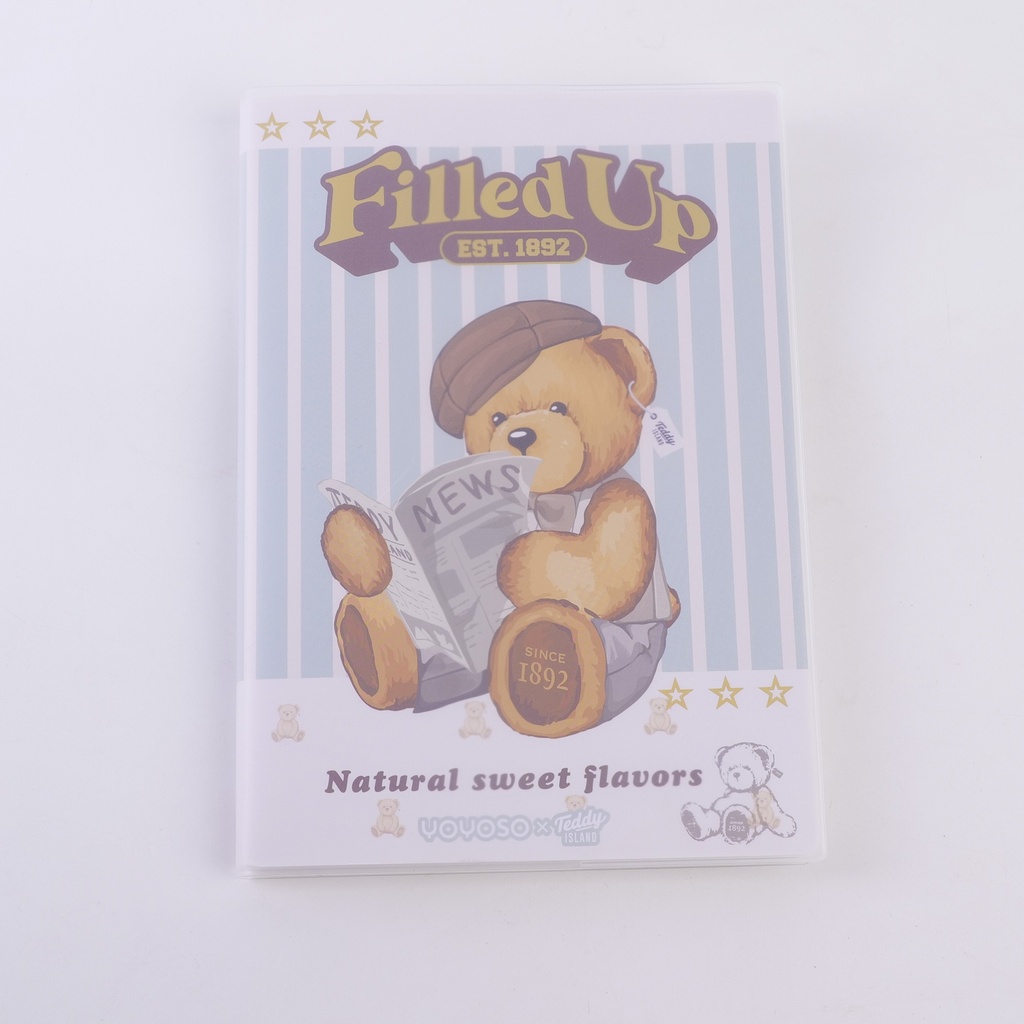 TEDDY ISLAND Series B5 Rubber Cover Notebook- Lineated Inner Pages 96 PCS