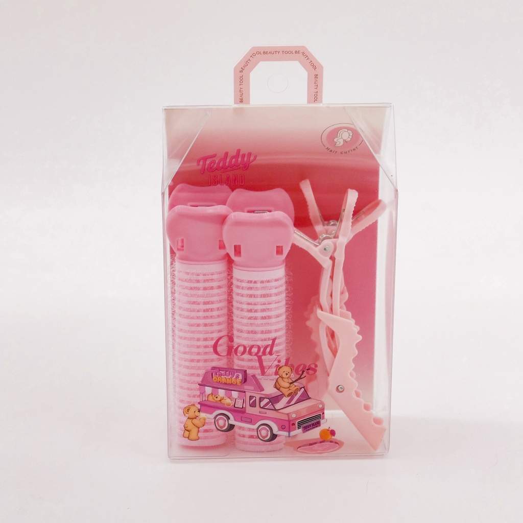 TEDDY ISLAND Series Puffy Hair Rollers 4pcs Set