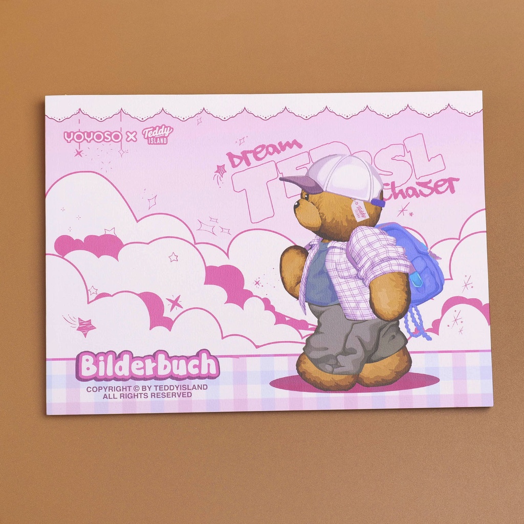 TEDDY ISLAND Series A4 Drawing Book - Purple (Blank Inner Page 28 PCS)