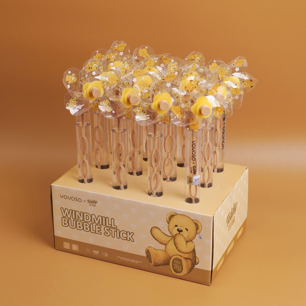 TEDDY ISLAND Series Beige Windmill Bubble Stick