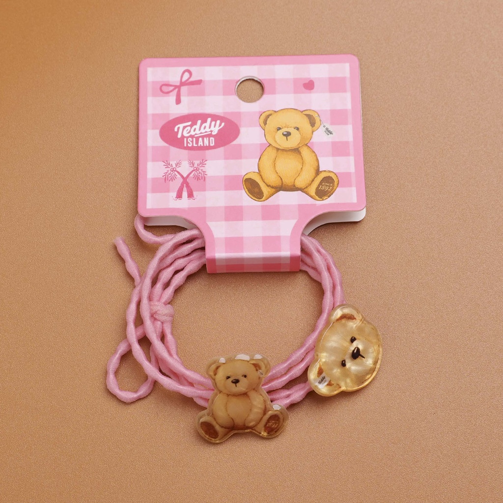 TEDDY ISLAND Series Pair of Thin Girly Elastic Bands