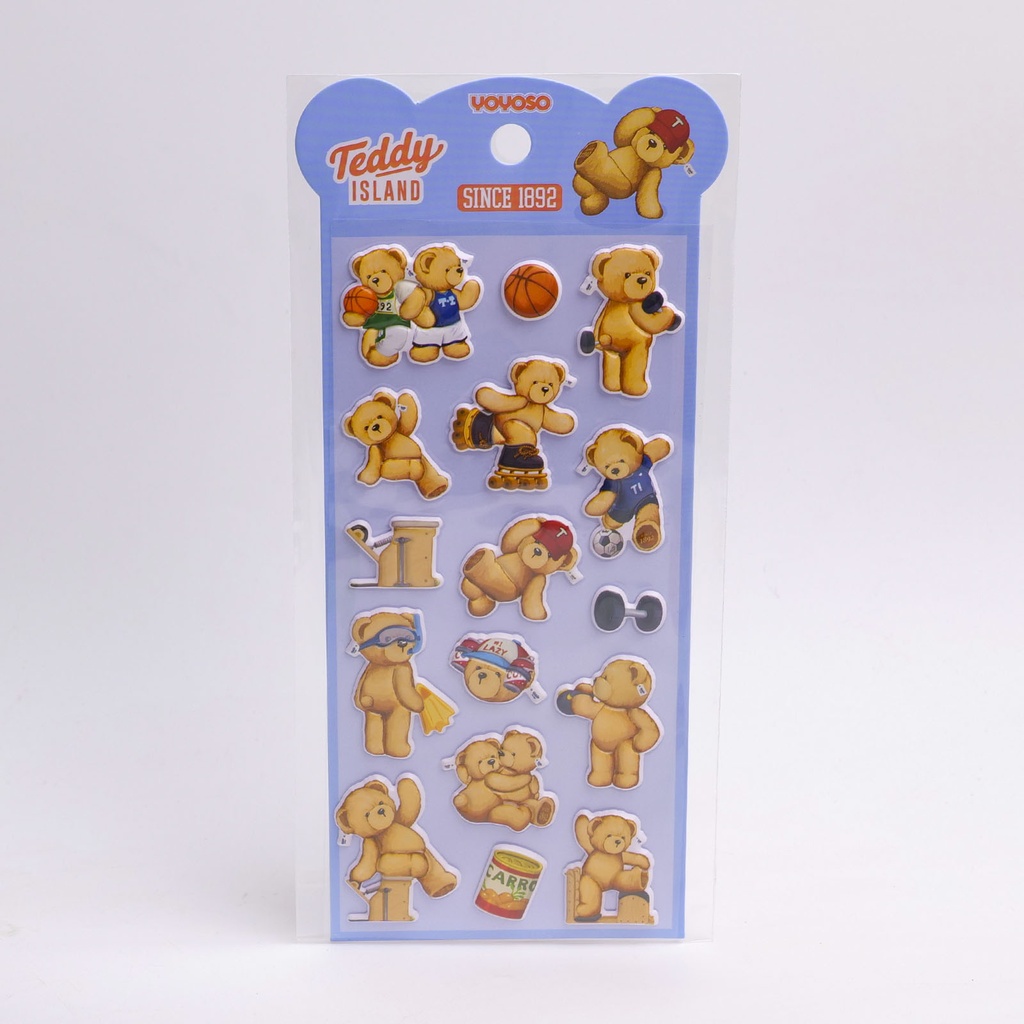 TEDDY ISLAND Series Foam Sticker (Orange + Blue)