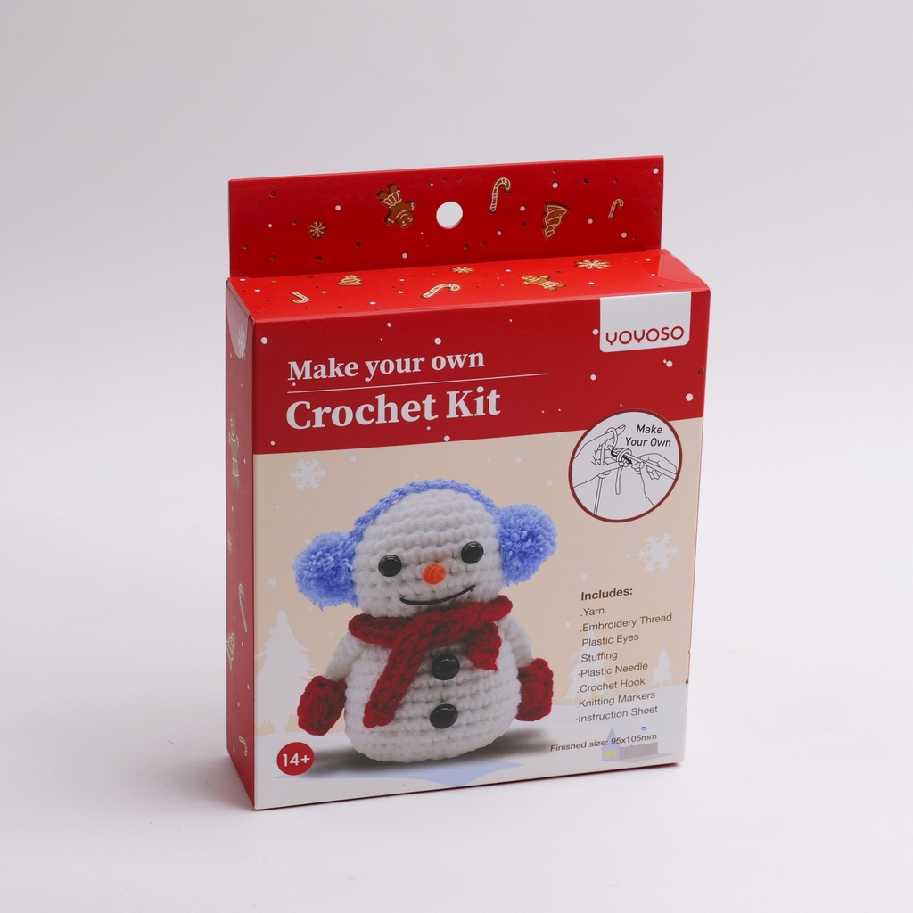 DIY Milk Cotton Crochet Series - Christmas Snowman