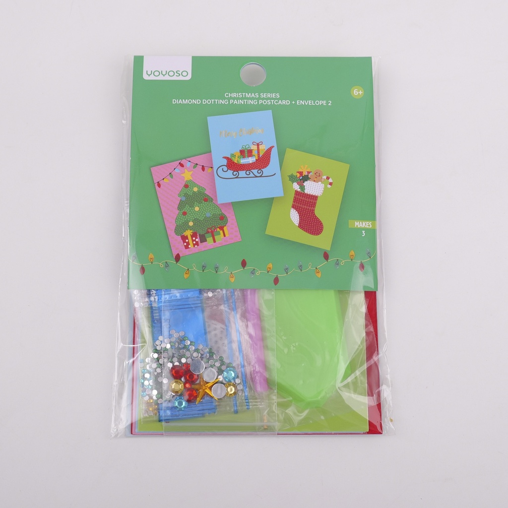 DIY Christmas Series - Christmas Stocking Rhinestone Painting with Postcard and