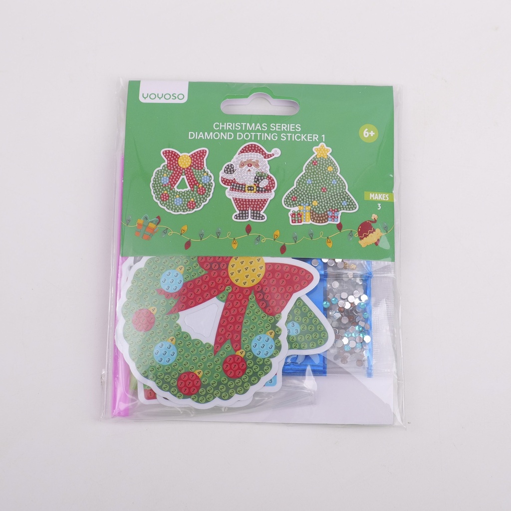 DIY Christmas Series - Santa Claus Rhinestone Stickers 3 Pcs