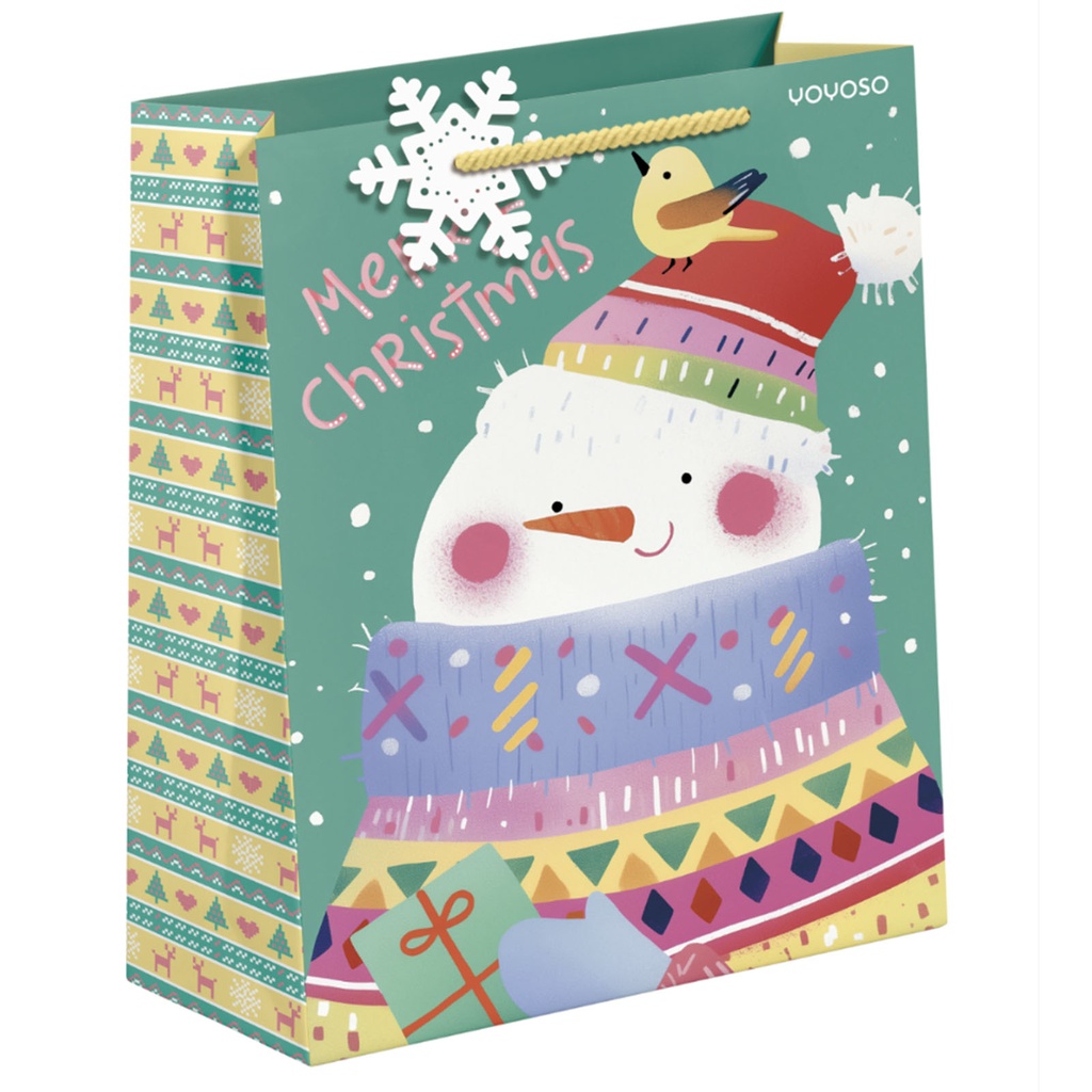 Christmas Aesthetic Series - Snowman Gift Bag Vertical Size S