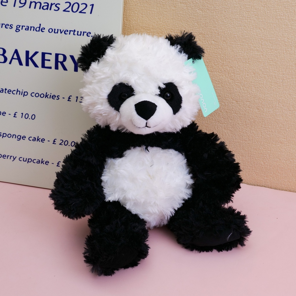 Small belly series Panda sitting plush doll -25cm(Plastic Eyeball)