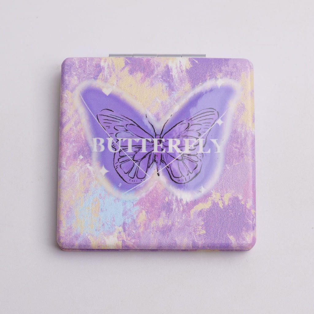 Oil Painting Butterfly Square Relief Fashion Mirror