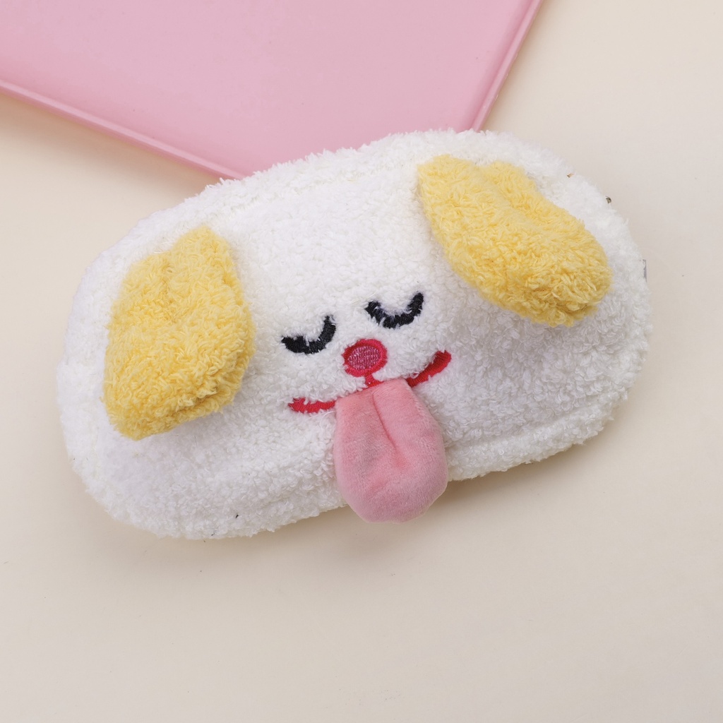White puppy plush pen case