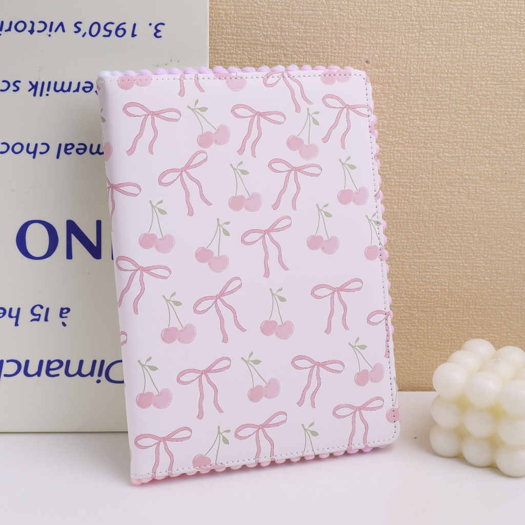 A5 Edge-wrapped Leather-covered Notebook with Bowknot - Lined Inner Pages 80 She