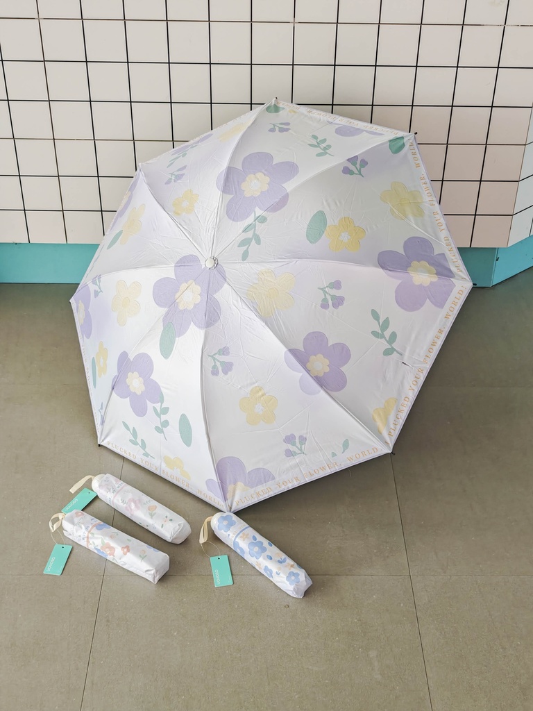 Flower three-fold umbrella