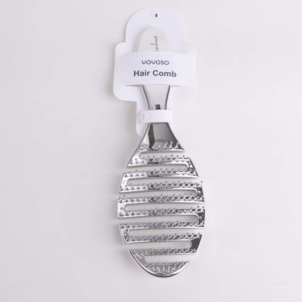 Electroplated Silver Series Heart-shaped Dry and Wet Dual-use Comb