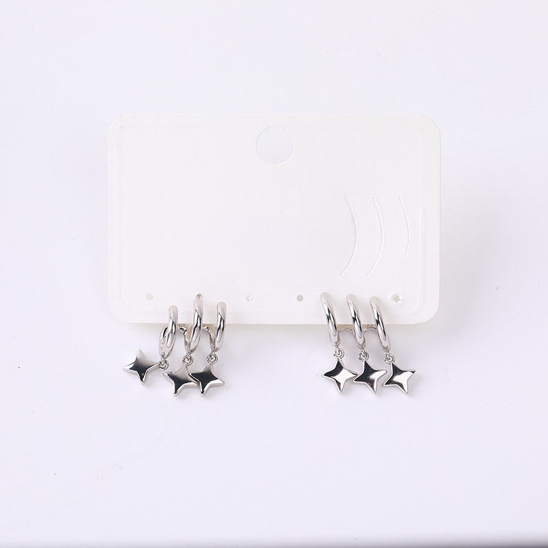 Star Dangle Hoop Earrings