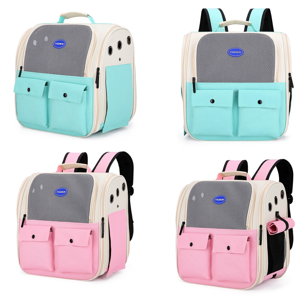 Simple Double-pocket Pet Backpack