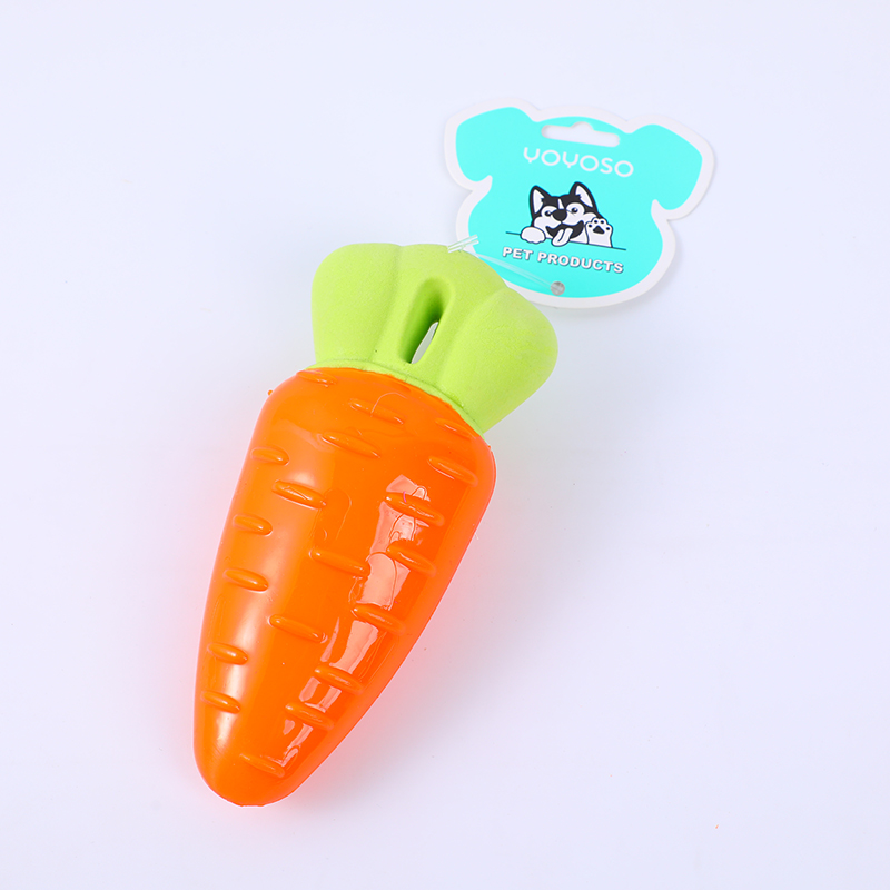 Carrot shaped dog toy