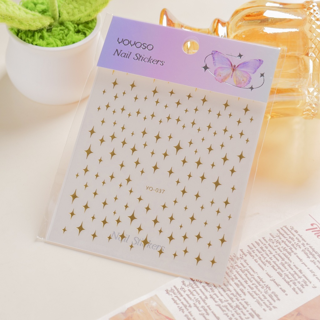 Gold Foil Star Nail Stickers