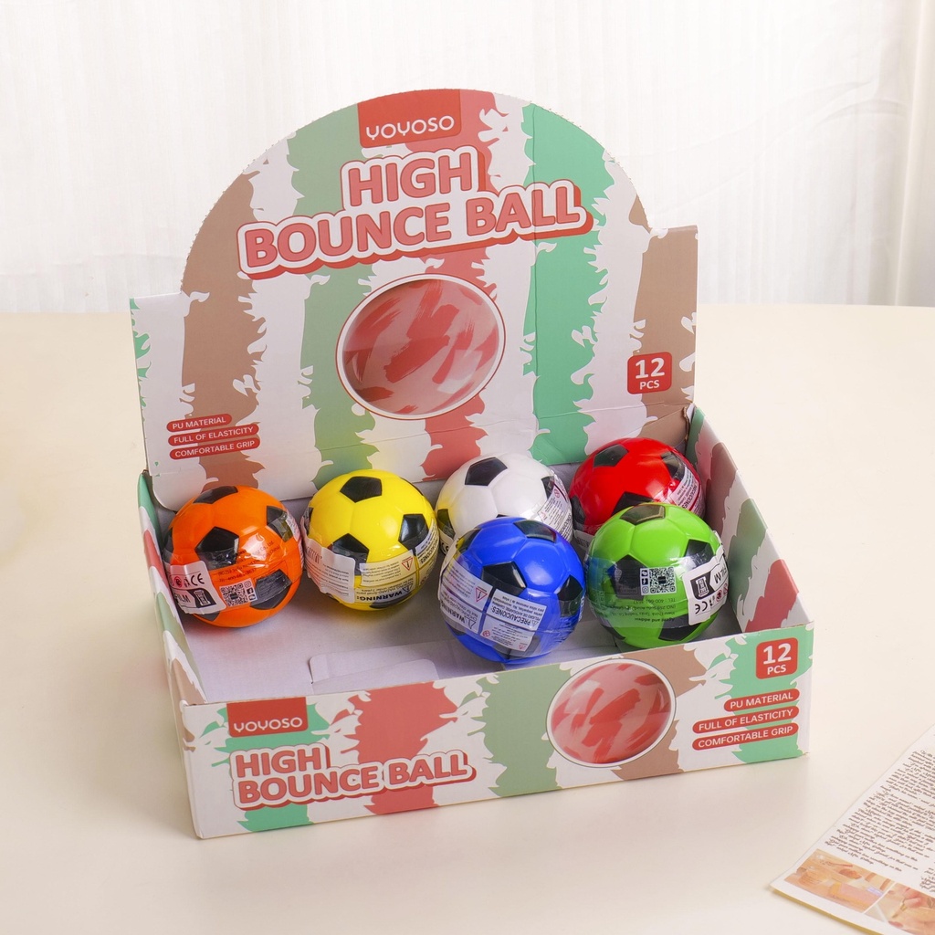 Colorful Soccer PU High Bounce Ball 6.3cm