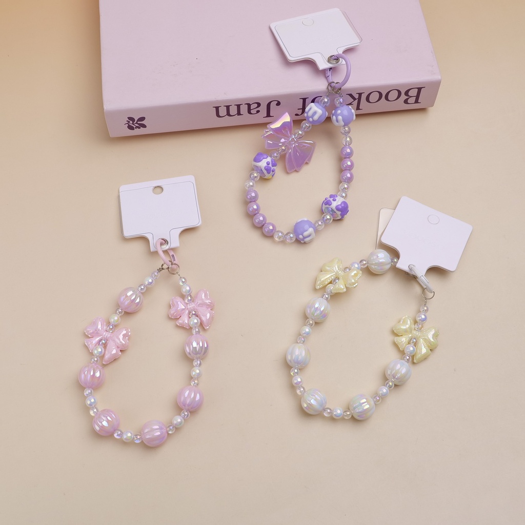 Bow Tie Pearl Mobile Phone Strap