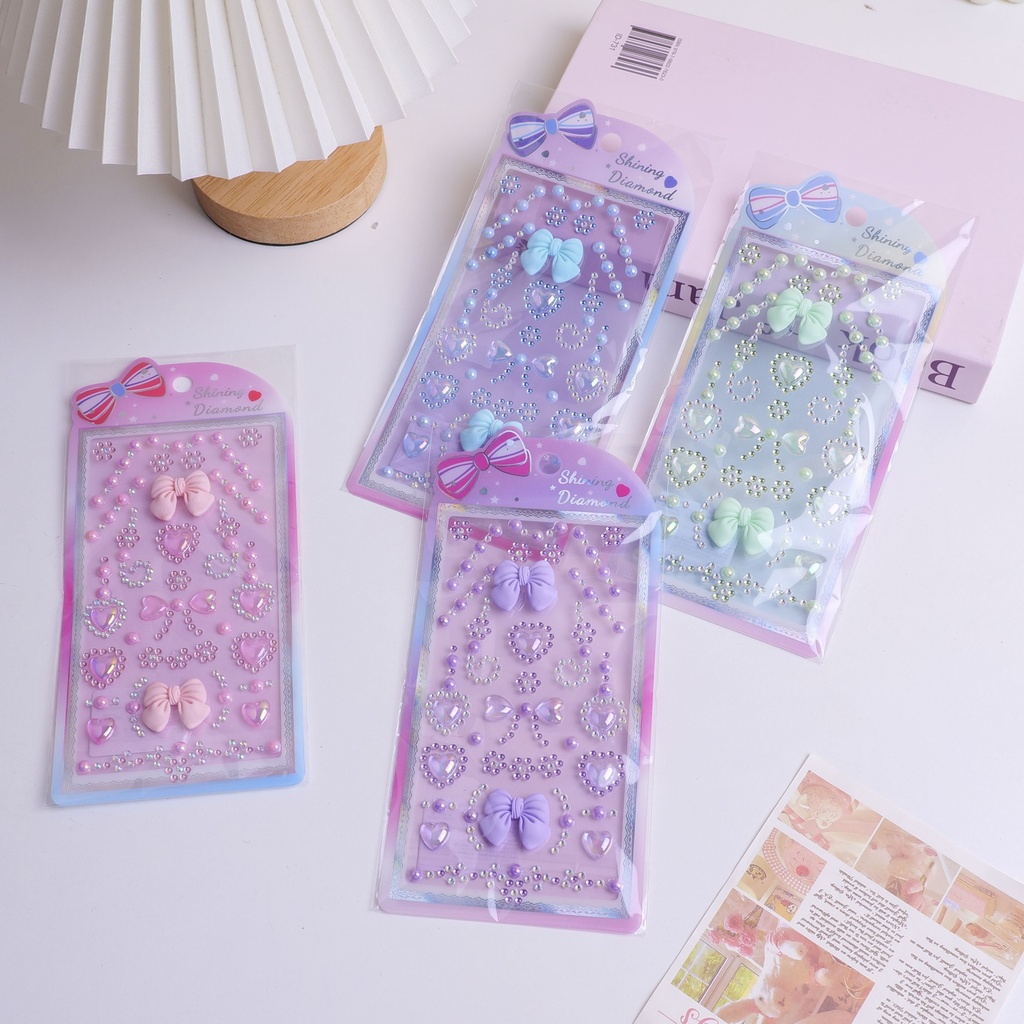 Shiny Bowknot Diamond Sticker
