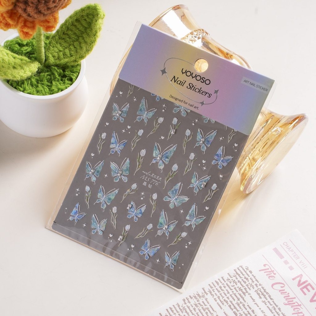 3D Gem Butterfly Nail Stickers