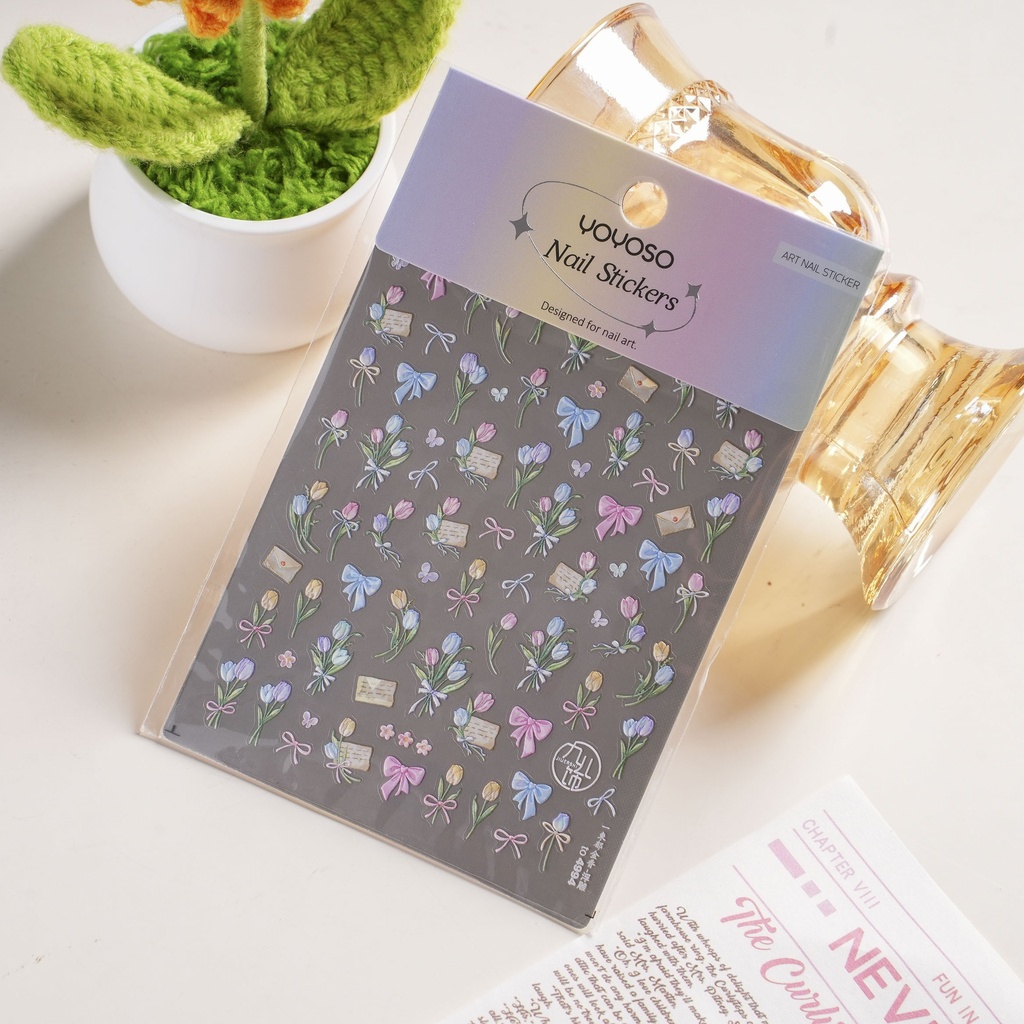 Embossed Tulip Nail Stickers