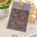 Wine Red Bow Nail Stickers