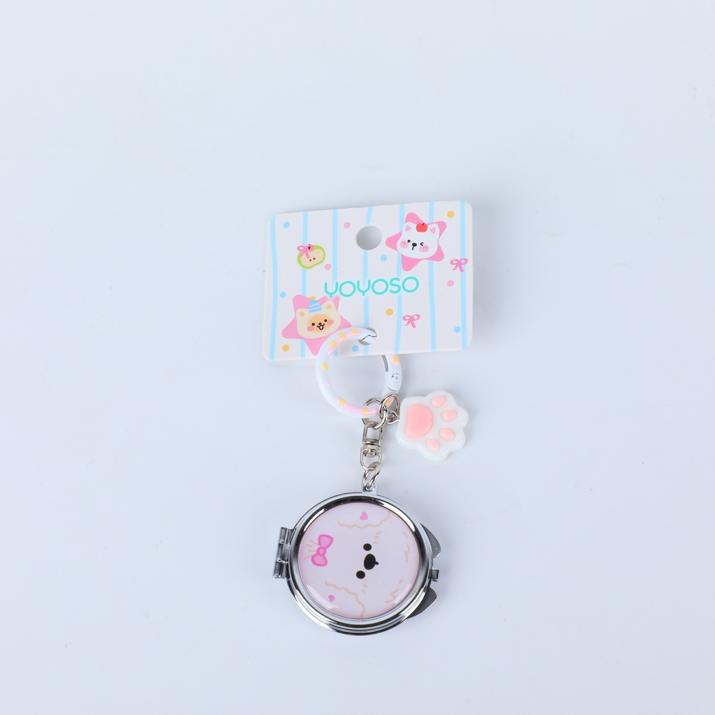 Round Animal Resin Keychain Mirror
