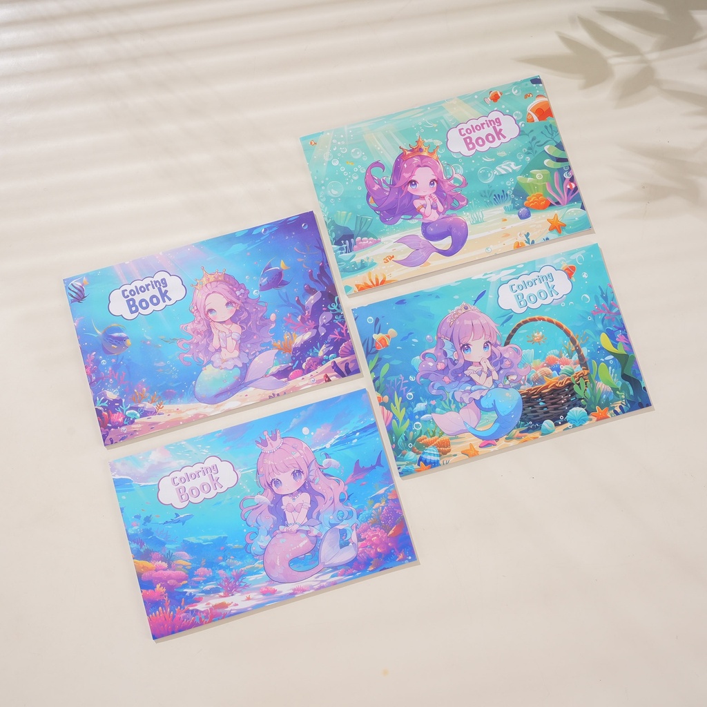 Mermaid Princess Coloring Book A4 - 16pcs