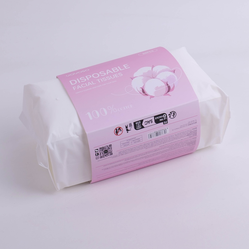 Skin-Friendly Pearl-Texture Facial Tissues (60pcs)