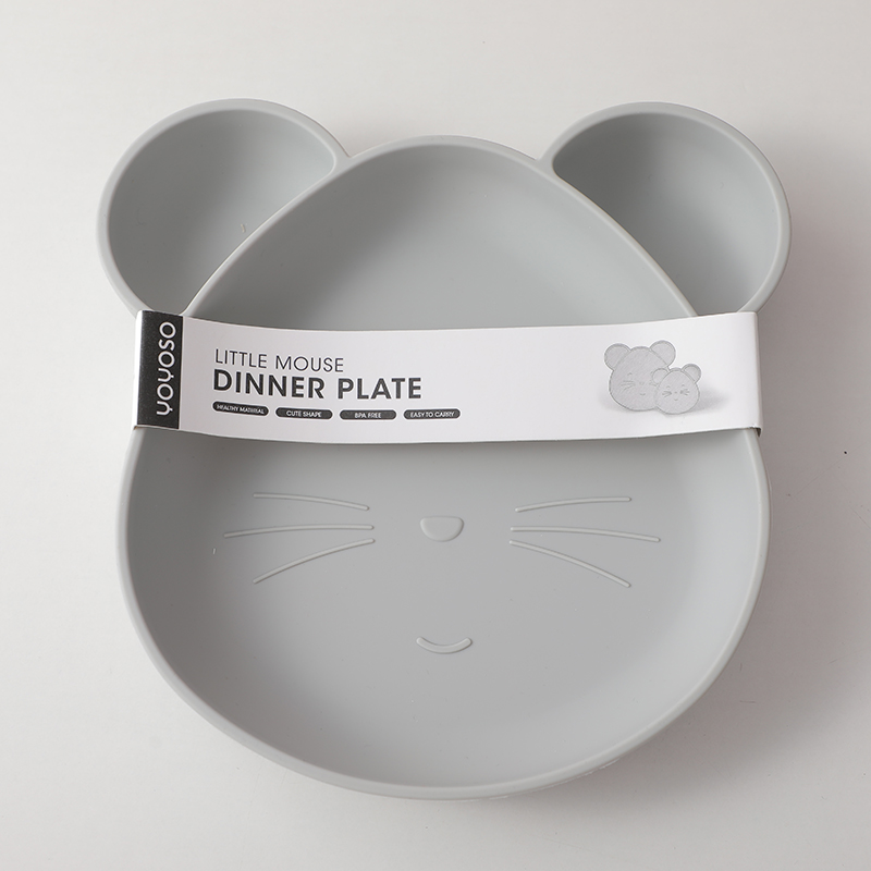 Little mouse dinner plate-grey