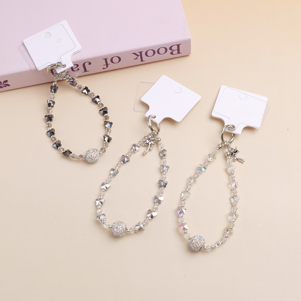 Butterfly Crystal Beaded Mobile Phone Strap