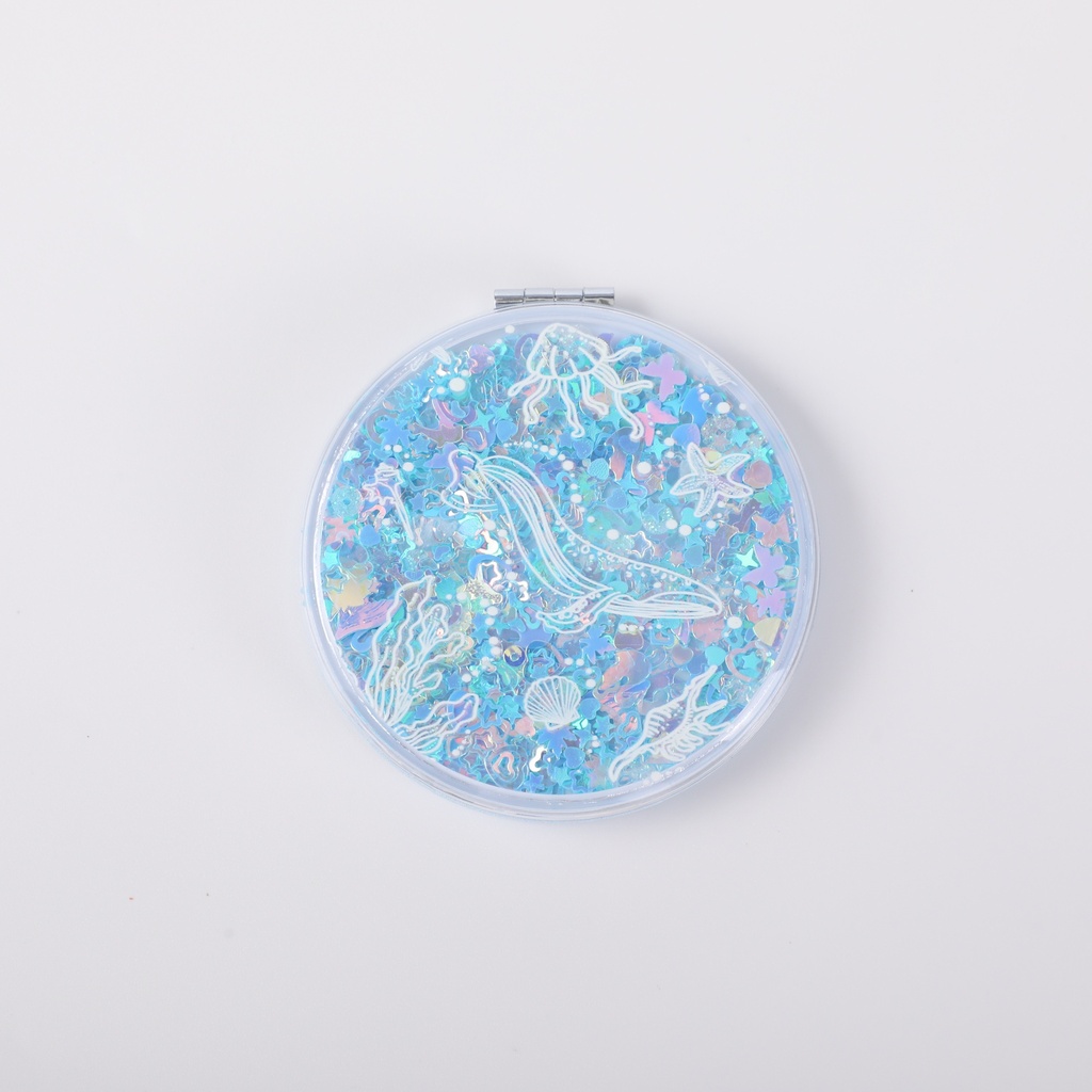 Simple Line Drawing Round Rhinestone Mirror