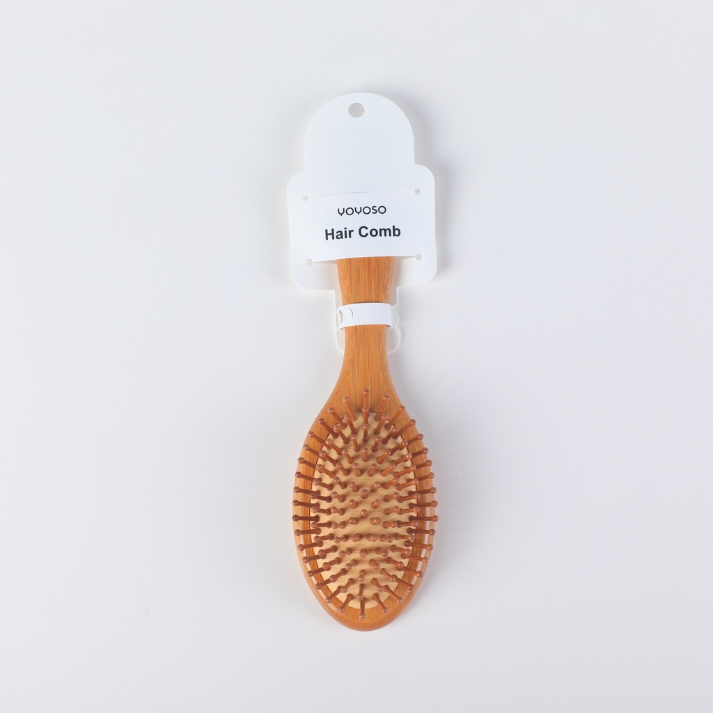 Oval Bamboo Pin Massage Brush (with Premium Bamboo Handle)