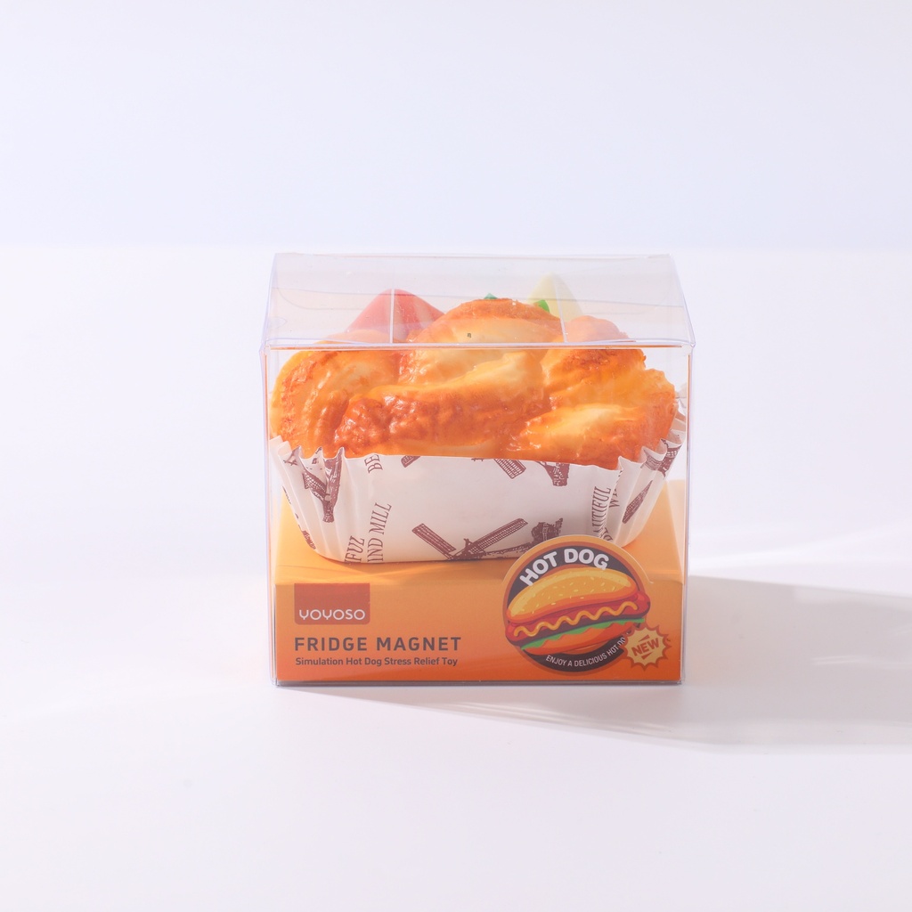 Simulation Hot Dog Stress Relief Toy – Fridge Magnet