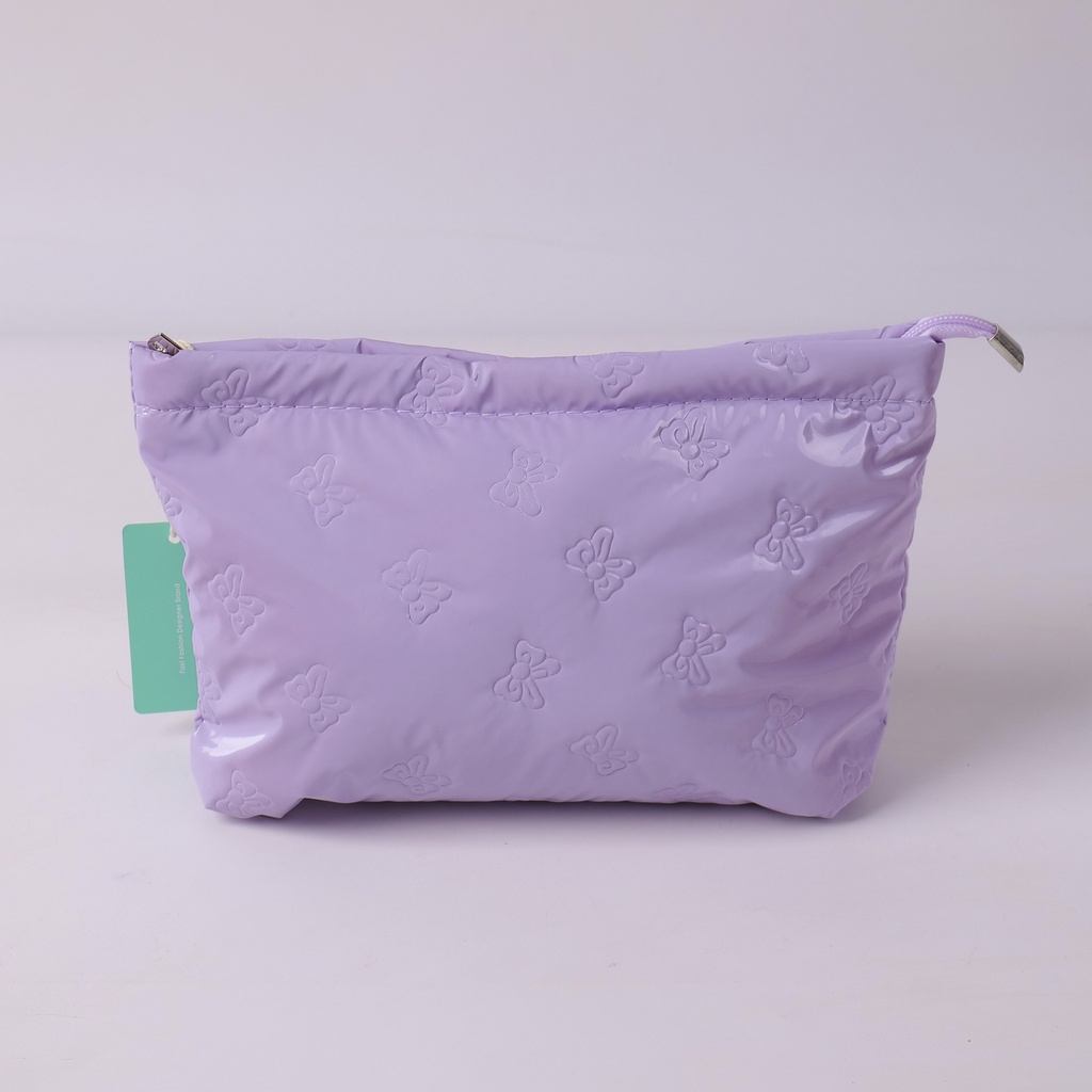 Butterfly clutch cosmetic bag – purple