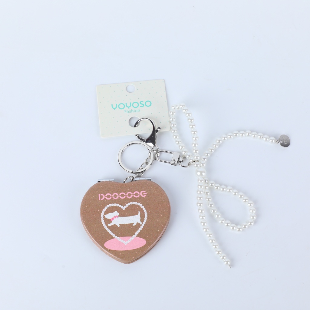 Dachshund Series - Heart-Shaped Hanging Bag Mirror – Coffee Bean Charm