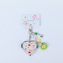 Heart-Shaped Apple Bear Epoxy Keychain Mirror